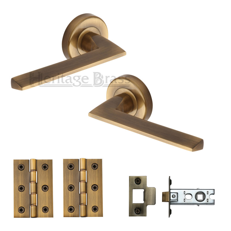 Heritage Brass Pyramid Door Handle Kit
