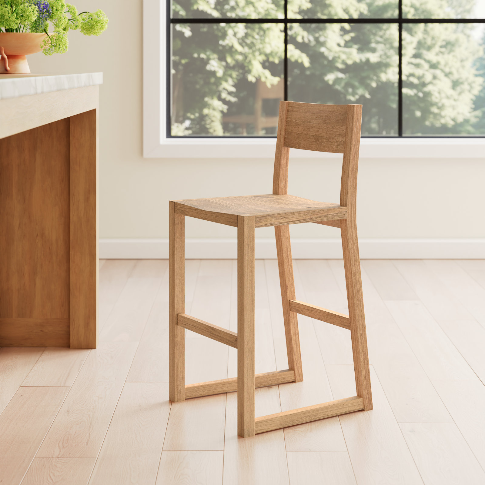 Modica Bar and Counter Stool, Natural Brown, Counter Stool (24" Seat Height)