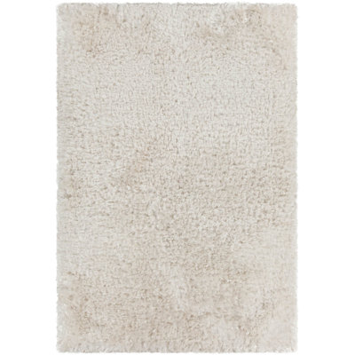 Tapis blanc en laine tissé à la main Mairead