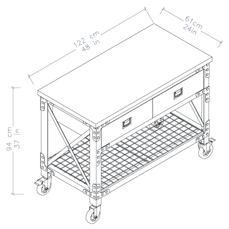 Gorilla Rack 60 Butcher Block Top Workbench