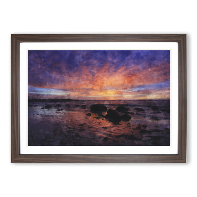 Purple Beach Sunset - Framed Print