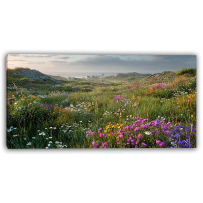 Coastal Bloom Vista Wrapped Canvas Wall Art