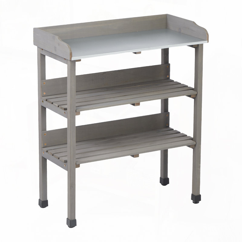 Table de travail en bois, Gris