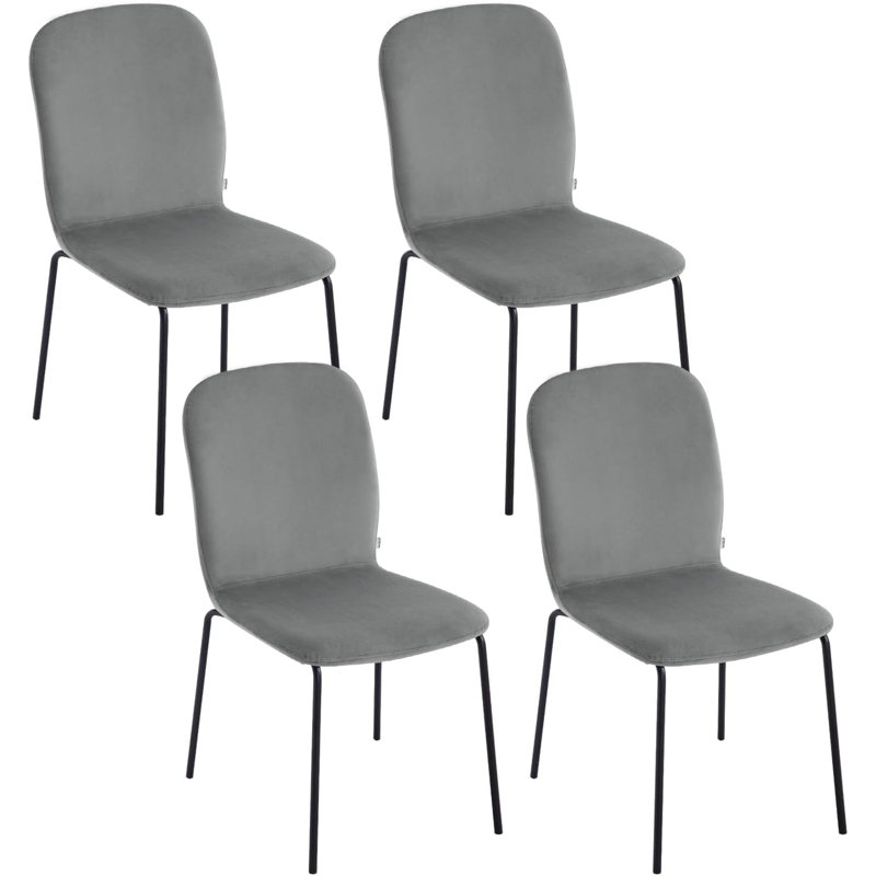 Nyeem 46.5cm H Velvet Upholstered Side Chair, Grey