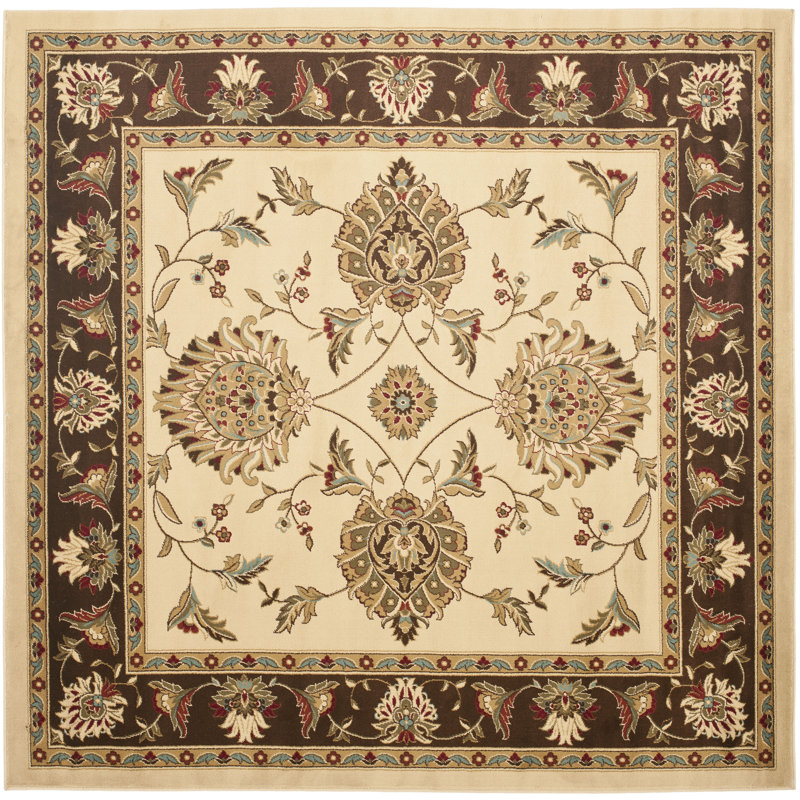 Tapis oriental ivoire / brun Klose, Carré 6 pi 7 po
