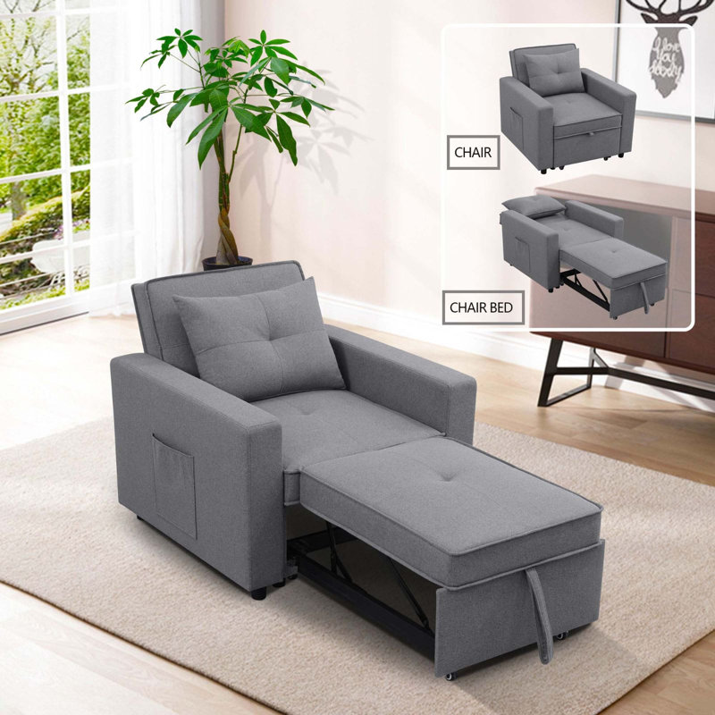 Fauteuil-dormeur gris 33,5 po