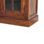 Buffet en bois grand vitré, 4 tiroirs, 4 tablettes, châtaignier, brun foncé