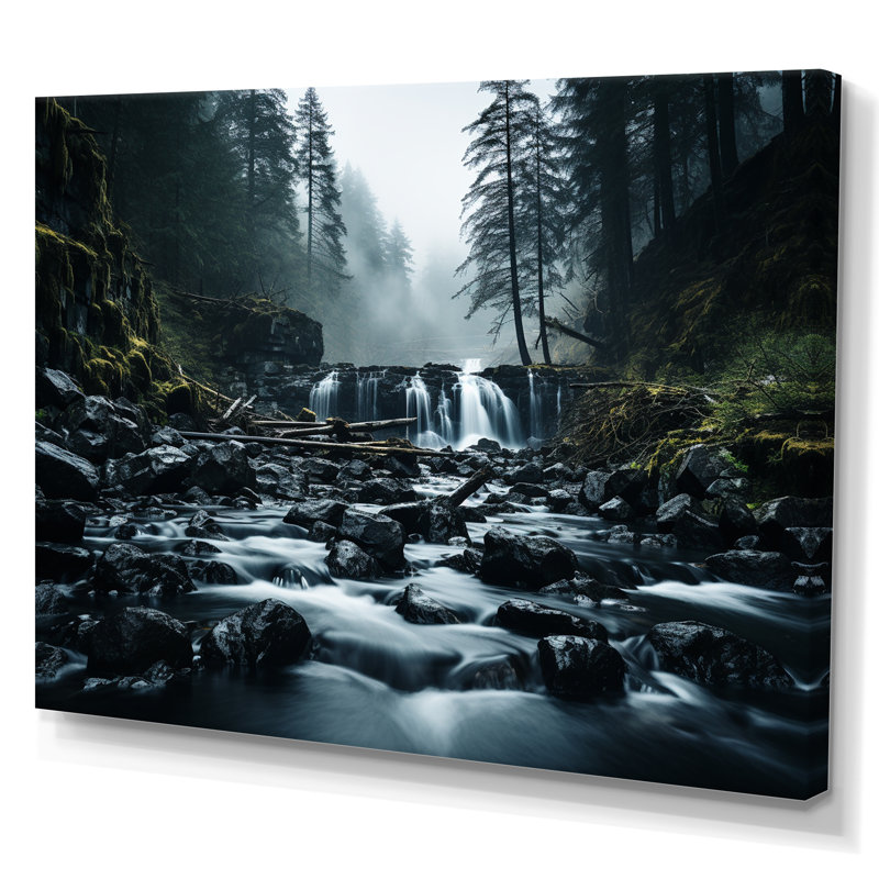 Waterfall Whispering Veil II, reproduction d'art sur toile, Toile tendue, H 30 po x l 40 po x P 1,5 po