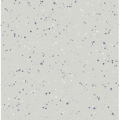Kids Grey and Midnight Blue Paint Splatter Wallpaper