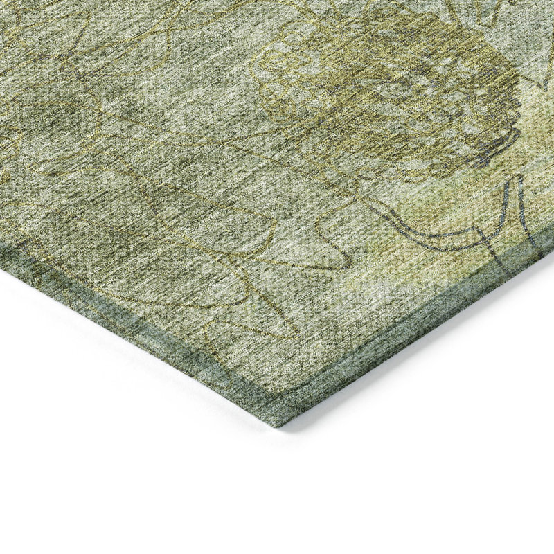 Machine Washable Indoor/Outdoor Layton ACN2235 Floral Rug, Rectangle 10' x 14'