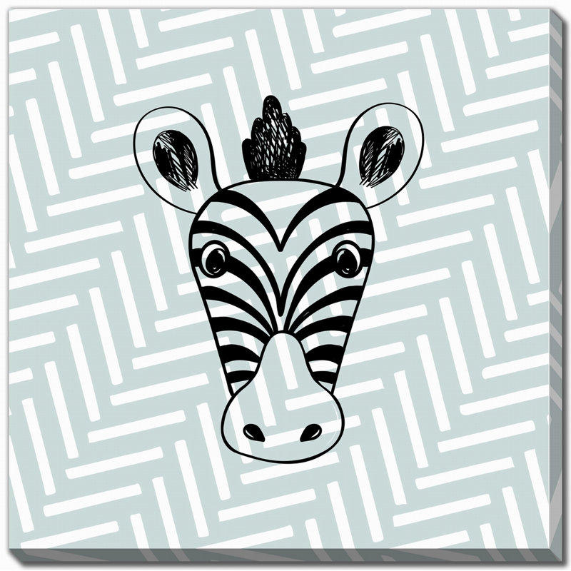 Safari sur toile à chevrons zébrés, H 38 po x l 38 po