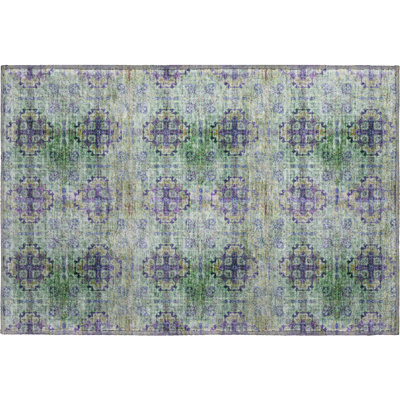 Premium Machine Washable Cerrito AMF557 Purple Rug