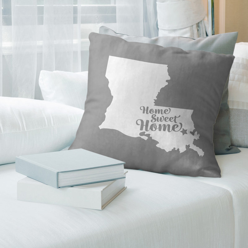 Coussin décoratif home, Nouvelle-Orléans, 14 po x 14 po, Gris