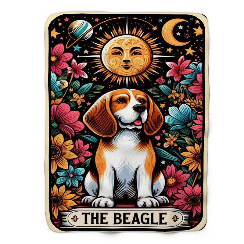 Jeté Beagle Tarot Card - 1 Piece Premium Sherpa Blanket, L 60 po x L 80 po
