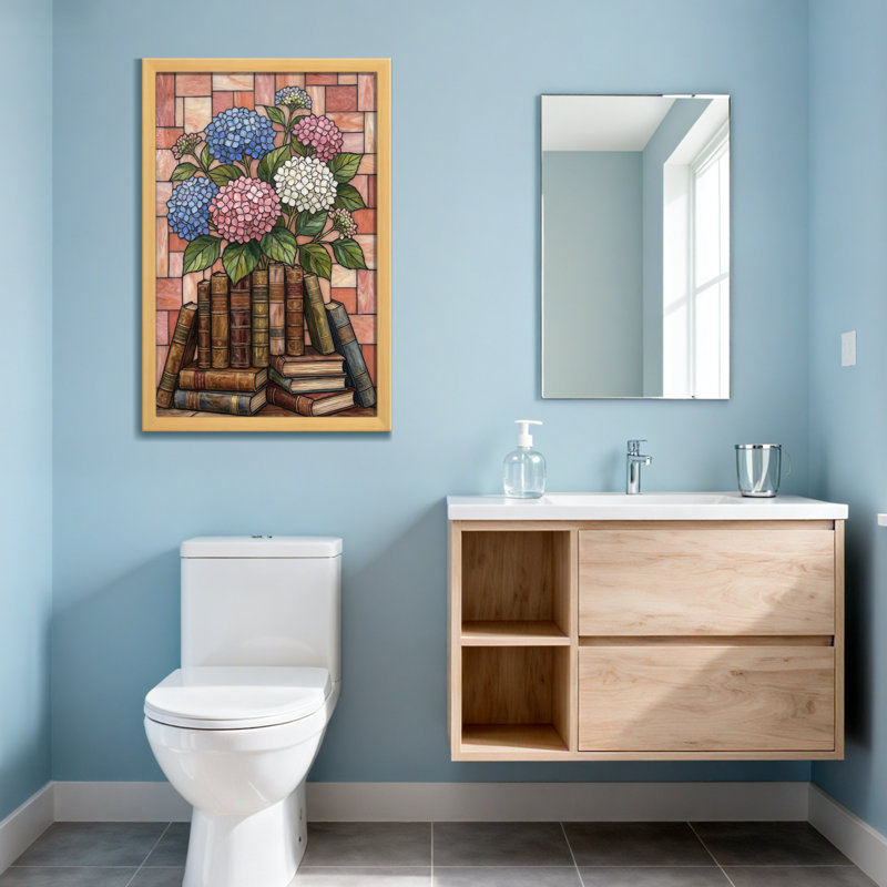 Plantes et fleurs, livres floraux, brique, impression d'art mural, H 12 po x l 18 po, Toile tendue, Ne s’applique pas
