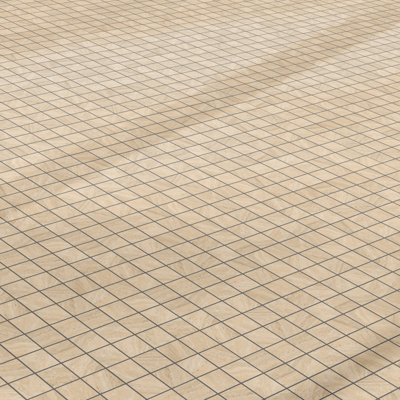 Colosseum Polished 2x2 Mosaic Square Wall & Floor Travertine Look Tile (12x12 Sheet), Beige