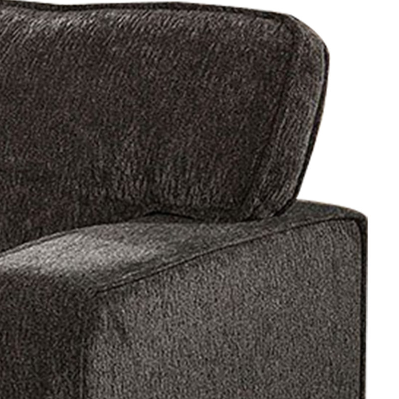 Iris Sectional Sofa Pullout Sleeper, Storage Chaise, Dark Gray, 93 Inch, Dark Gray Linen Blend