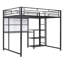 Lit mezzanine avec bureau et tableau blanc, lit mezzanine en métal avec 3 tablettes et échelle-1226750784-1226750798