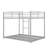 Full Over Full Metal Bunk Bed, Low Bunk Bed With Ladder, Silver