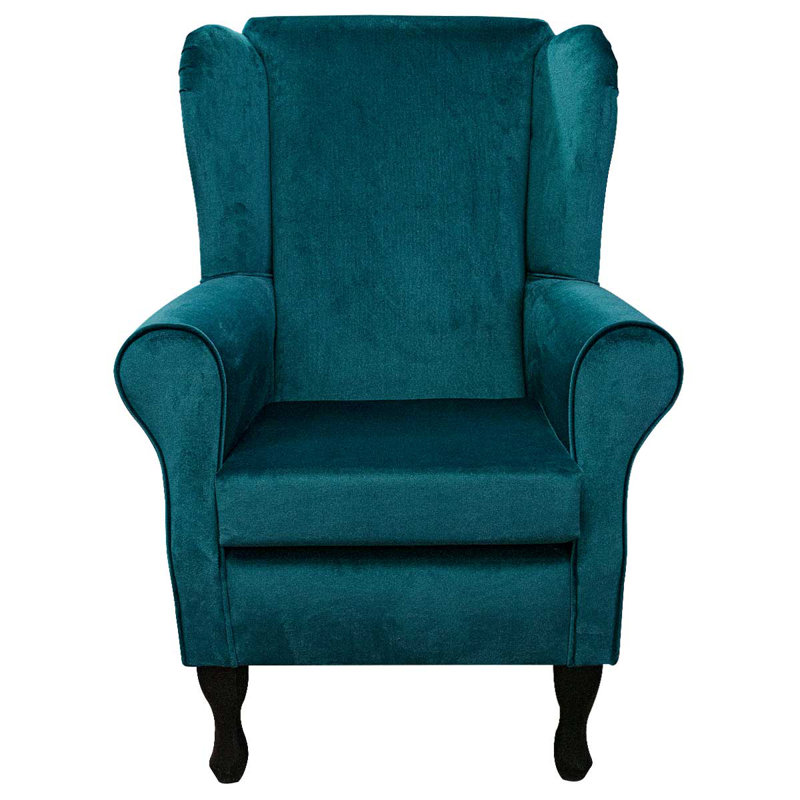 Pink Velvet Wingback Armchair