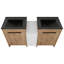 Ensemble de meuble-lavabo double moderne: lavabo en céramique noire, unités de rangement doubles et système de porte à fermeture en douceur
