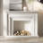 White Solid Wood Freestanding Fireplace