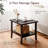 Square Metal Outdoor Side Table, 2-Tier All-Weather Patio End Table-116491075