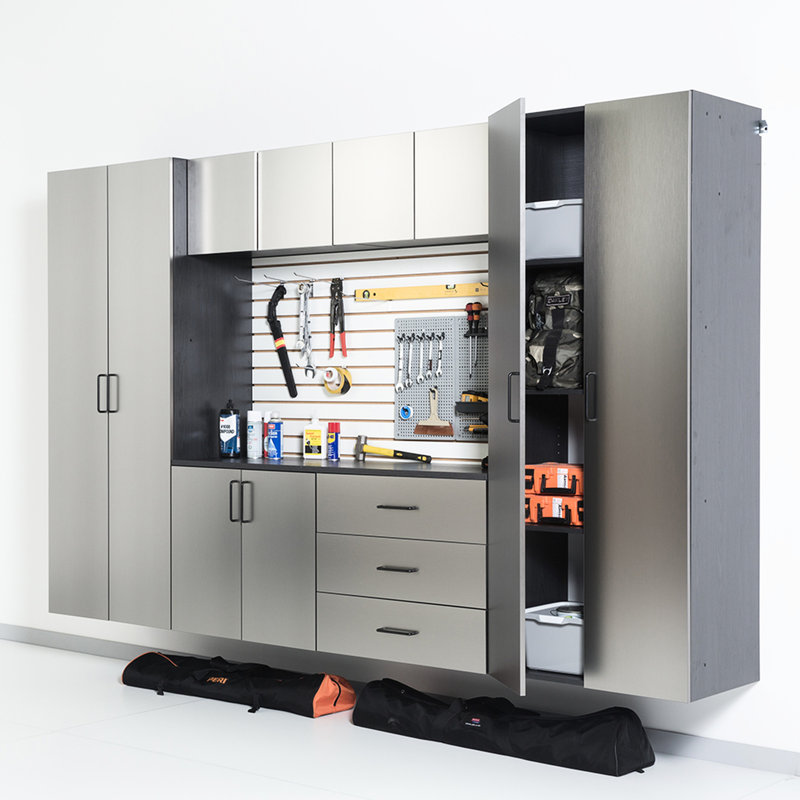 32 In. W X 28 H 20 D Metal Wall Mounted Base Drawer Cabinet, Series, Metallic Gray Color, Design, Water & Heat Resistance, Superior Edge Banding Cabinet For Storage, Gray, , And , Trustworthy