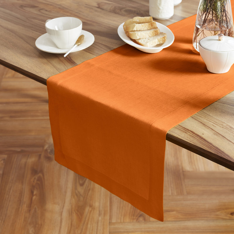 Sonoma - 100% Pure Linen Table Runner (Pre-Washed), 36" x 14", Pumpkin