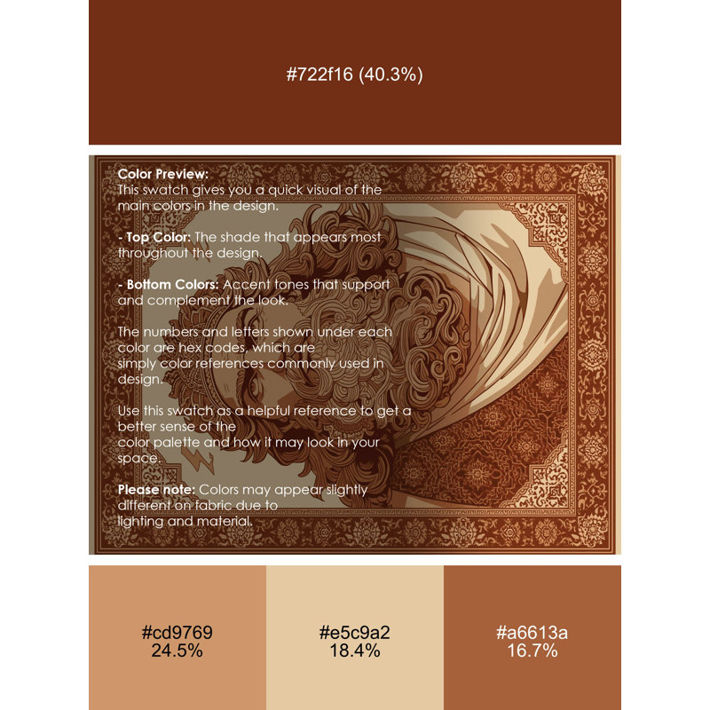 Tapis oriental classique Pittman Zeus lavable à la machine en brun - Reliure brun clair, 8x12