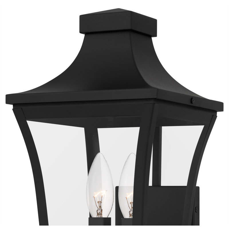 Graysie Earth Black Outdoor Wall Lantern, 16.25" H x 8" W x 9" D, 2 Lights