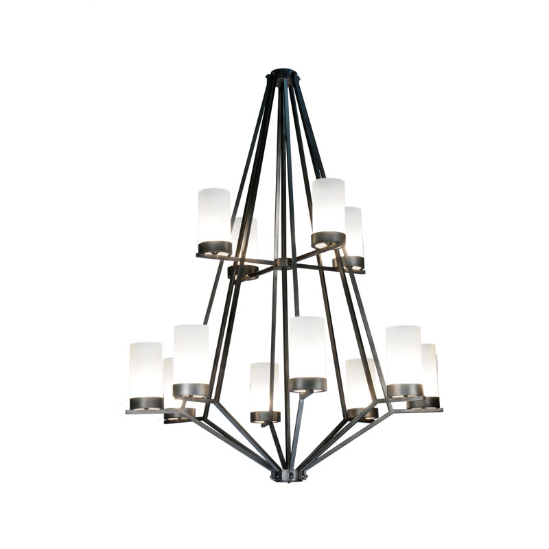 Elegant White 12-Light Empire Chandelier with Medium Base Bulbs