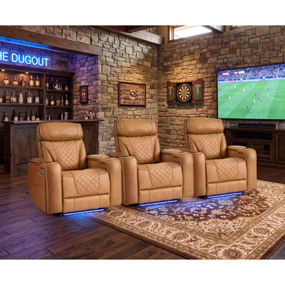Horus 37" Power Recliner Chair With Cup Holders And LED Light