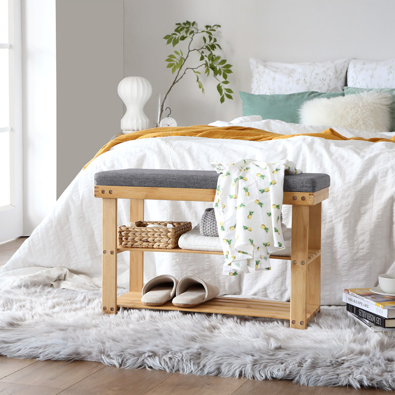 Kanopolis Upholstered Storage Bench, Natural