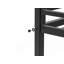 Lit mezzanine double avec bureau intégré, tablettes ouvertes, structure en métal robuste, barrières de sécurité et échelle robuste pour optimiser l'espace.