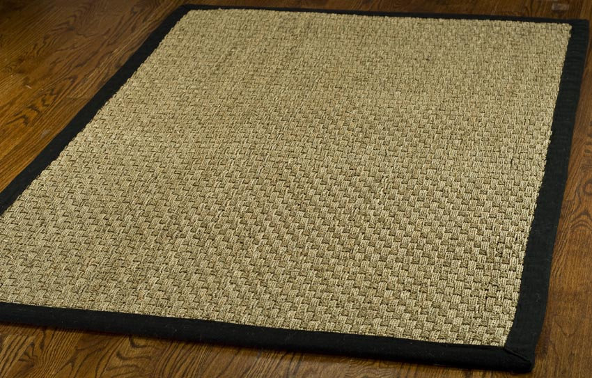 Auckland Natural/Black Area Rug, Square 1'6"