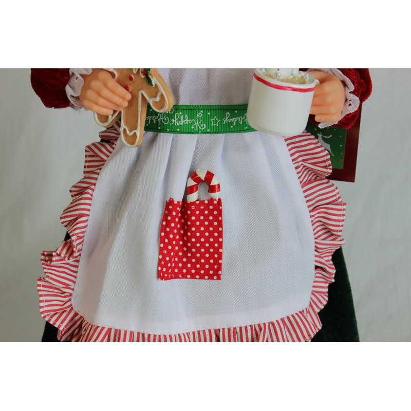 16'' Red and White Resin Mrs. Claus Figurine