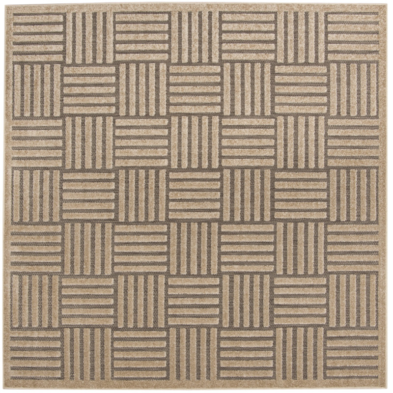 Tapis performance à carreaux Zaniyah, Carré 6 pi 7 po
