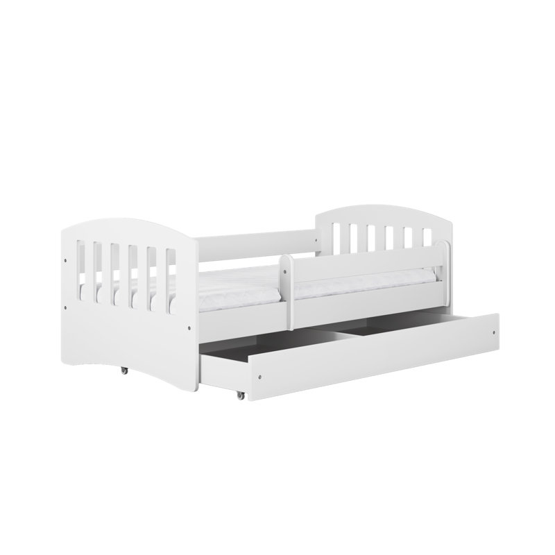 Hermes Drawer Convertible Bed and Mattress, European Toddler (80 x 180cm), White
