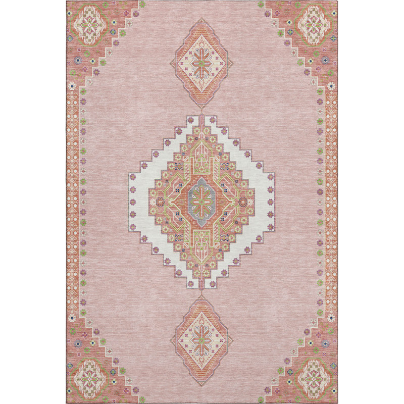 Premium Machine Washable Guada AMF1014 Oriental Rug, Rectangle 3' x 5'