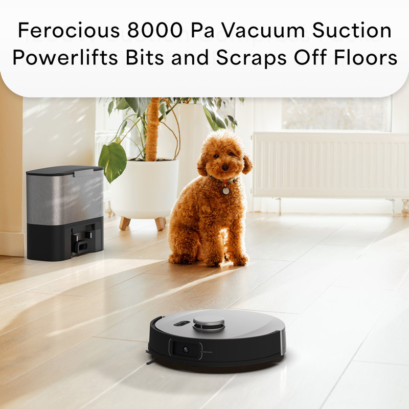 Ultravision Self-Empty Robot Vacuum & Mop With 6-Liter Capacity, Carbon Steel, Stainless Steel/Black