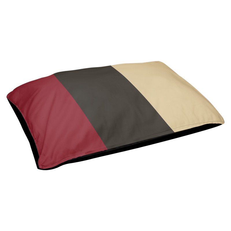Coussin rectangulaire designer Atlanta, Moyen (L 30 po x l 40 po), Rouge brique / noir / sable du désert