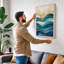 Flowing Tides Minimalist - Wrapped Canvas-2023874975-2023874977