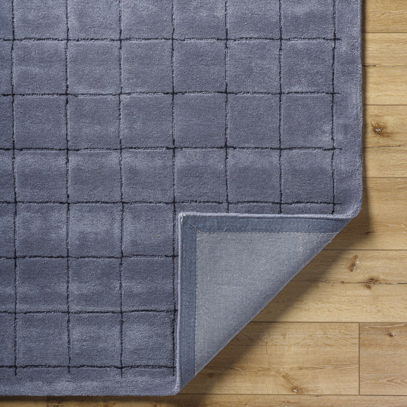 Mallory Blue Hand Tufted Area Rug, Rectangle 2' x 3'