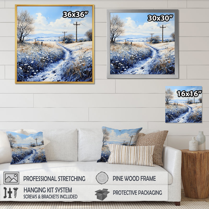 Lignes électriques harmonieuses III sur toile, H 24 po x l 24 po x P 1 po, Cadre doré à une seule photo