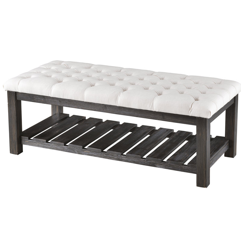 Banc de rangement Kirt, Noir, Blanc