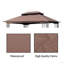 Toile de remplacement pour pavillon de jardin à toit double (pavillon)-112604686-112604688
