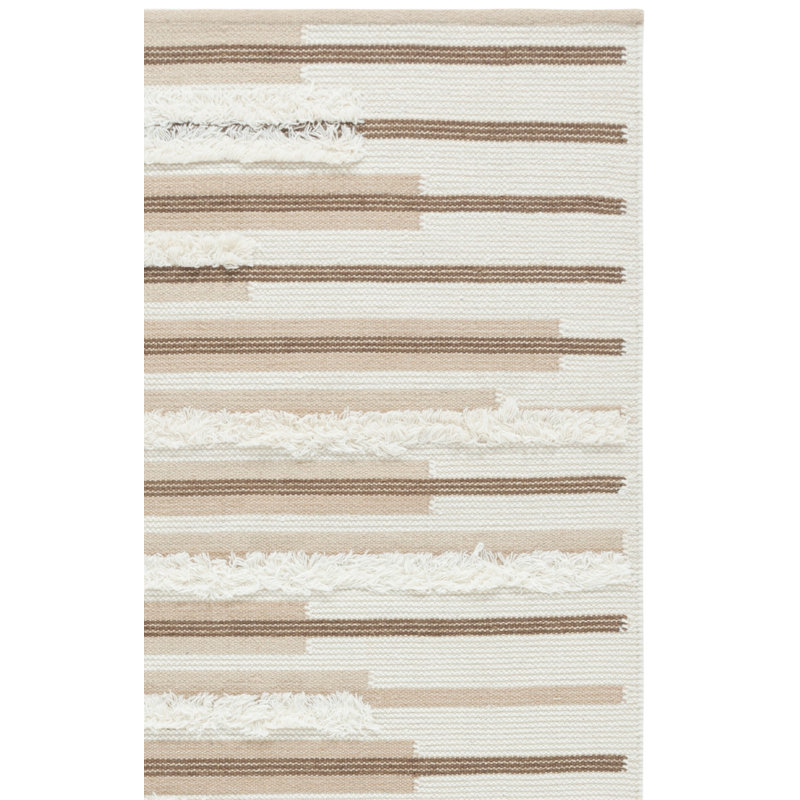 Kenya 279 Hand Woven 80% Wool; 20% Cotton Striped Rug, Rectangle 6' x 9'