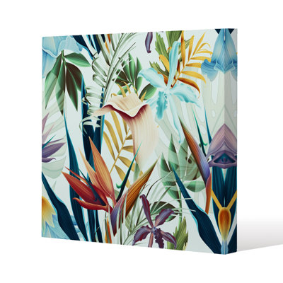 Tropical Plants Slim Style Canvas Print, 15mm Slim Real wood.