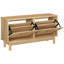 Banc de rangement pour chaussures 8 paires, banc d'entrée avec 2 tiroirs rabattables